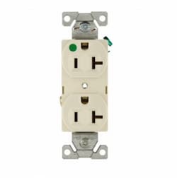 20 Amp Hospital Grade Duplex Receptacle, NEMA 6-20R, Light Almond