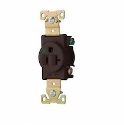 Eaton Wiring 20 Amp Premium Flush Mount Single Receptacle, Brown