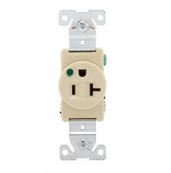 Eaton Wiring 20 Amp Premium Flush Mount Single Receptacle, Ivory