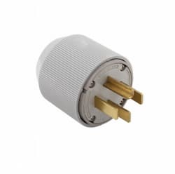 30 Amp Electric Plug, NEMA 18-30P, Power Style, Grey