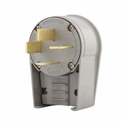 50 Amp Electric Plug, Angled, NEMA 18-50P, Gray 