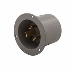 50 Amp Flanged Inlet, Angled, NEMA 18-50P, Grey 