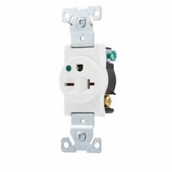 Eaton Wiring 20 Amp Single Receptacle, NEMA 6-20R, Hospital Grade, White