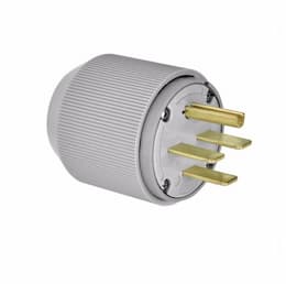 30 Amp Electric Plug, NEMA 15-30P, Grey