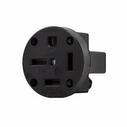 50 Amp Power Receptacle, 3-Phase, Panel Mount, Black