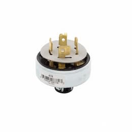 20 Amp Straight Blade Armored Locking Plug, 4-Pole, 120V-208V