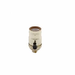 Eaton Wiring 250W Lamp Holder, Medium Base, Aluminum, Turn Knob, 3-Way, Brass