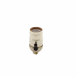 Eaton Wiring 250W Lamp Holder, Medium Base, Aluminum, Turn Knob, 3-Way, Brass