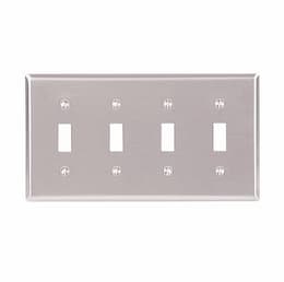 Eaton Wiring 4-Gang Toggle Switch Wall Plate, Standard, Steel