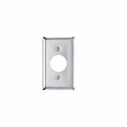 Eaton Wiring Single Receptacle Wall Plate, 1-Gang, Stainless Steel