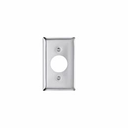 Single Receptacle Wall Plate, 1-Gang, Stainless Steel