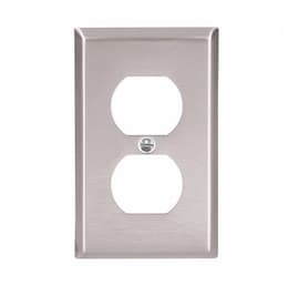 Eaton Wiring 1-Gang Duplex Wall Plate, Standard, Steel