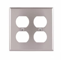 Eaton Wiring 2-Gang Duplex Wall Plate, Standard, Steel