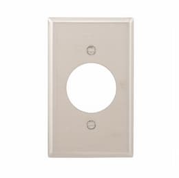 1-Gang Power Outlet Wall Plate, 1.59" Hole, Standard, Steel