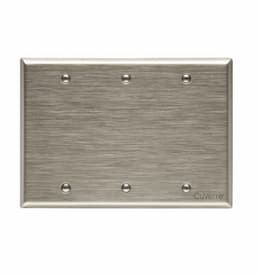 Standard Size 3-Gang Stainless Steel Blank Wallplate