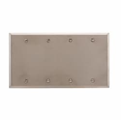 4-Gang Blank Wall Plate, Standard, Steel