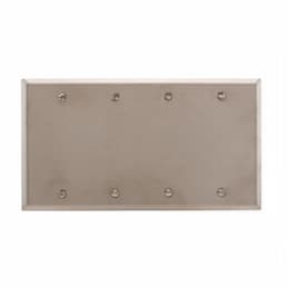 4-Gang Blank Wall Plate, Standard, Steel