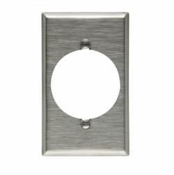 Standard Power Outlet, 1-Gang, Stainless Steel, 2.15" Hole