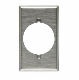 Standard Power Outlet, 1-Gang, Stainless Steel, 2.15" Hole