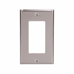 1-Gang Decorator GFCI Wall Plate, Standard, Stainless Steel