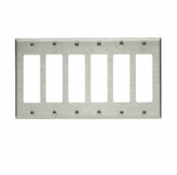 6-Gang Decora Wall Plate, Standard Size, Steel