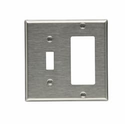 2-Gang Toggle & Decora Wall Plate, Standard, Steel