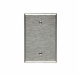 1-Gang Blank Wall Plate, Oversize, Mounted, Steel