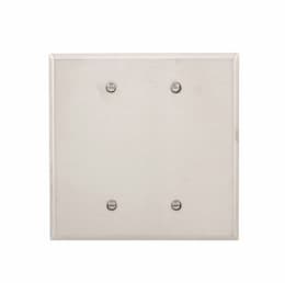 2-Gang Blank Wall Plate, Oversize, Mounted, Steel