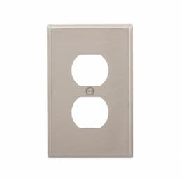 1-Gang Duplex Wall Plate, Mid-Size, Steel