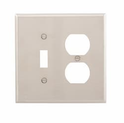 2-Gang Wall Plate, Toggle & Duplex, Mid-Size, Stainless Steel