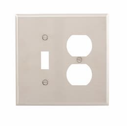 2-Gang Wall Plate, Toggle & Duplex, Mid-Size, Stainless Steel