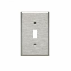 Mid Size Toggle Wallplate, 1-Gang, Stainless Steel