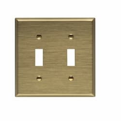 2G Wallplate, Brass Toggle, Standard Size