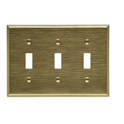 3G Wallplate, Brass Toggle, Standard Size