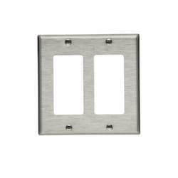 Eaton Wiring 2G Wallplate, Brass Decorator, Standard Size