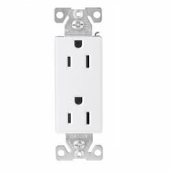 15 Amp Duplex Receptacle, Aspire, White Satin