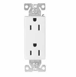 15 Amp Aspire Duplex Receptacle, Tamper Resistant, White Satin