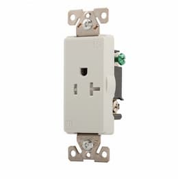 20 Amp Aspire Single Receptacle, Tamper Resistant, White Satin