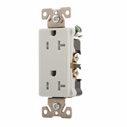 20 Amp Aspire Duplex Receptacle, Tamper Resistant, White Satin