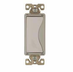 20 Amp Designer Light Switch, Single Pole, White Satin