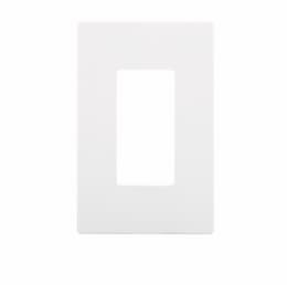 1-Gang Screwless Wall Plate, Mid-Size, White Satin