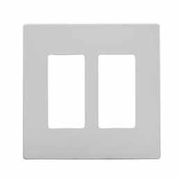 2-Gang Screwless Wall Plate, Mid-Size, Silver Granite