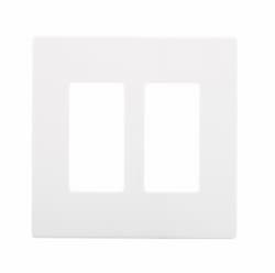 Eaton Wiring 2-Gang Screwless Wall Plate, Mid-Size, White Satin