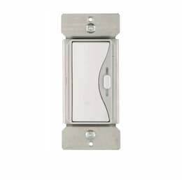 600W Slide Dimmer, Incandescent, White Satin