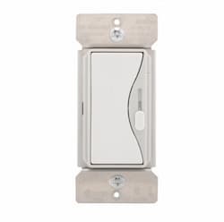 600W Slide Dimmer, Single Pole/3-Way, White Satin