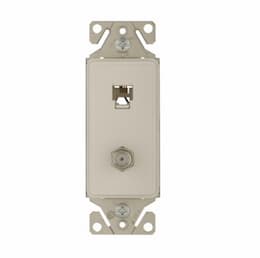 Coax & Phone Jack Insert, Desert Sand