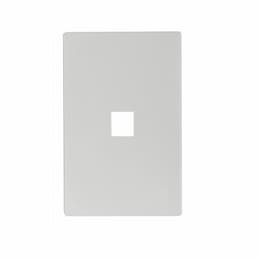 1-Port Modular Wall Plate, Mid-Size, White Satin