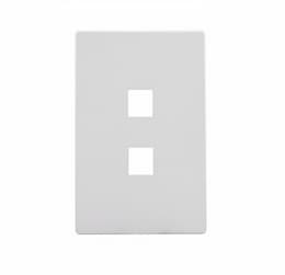 2-Port Modular Wall Plate, Mid-Size, Silver Granite