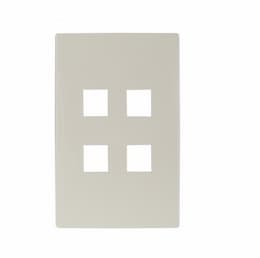 4-Port Modular Wall Plate, Mid-Size, Desert Sand