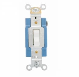15A Lighted Modular Toggle Switch, SP, #14-#10 AWG, 120V/277V, White